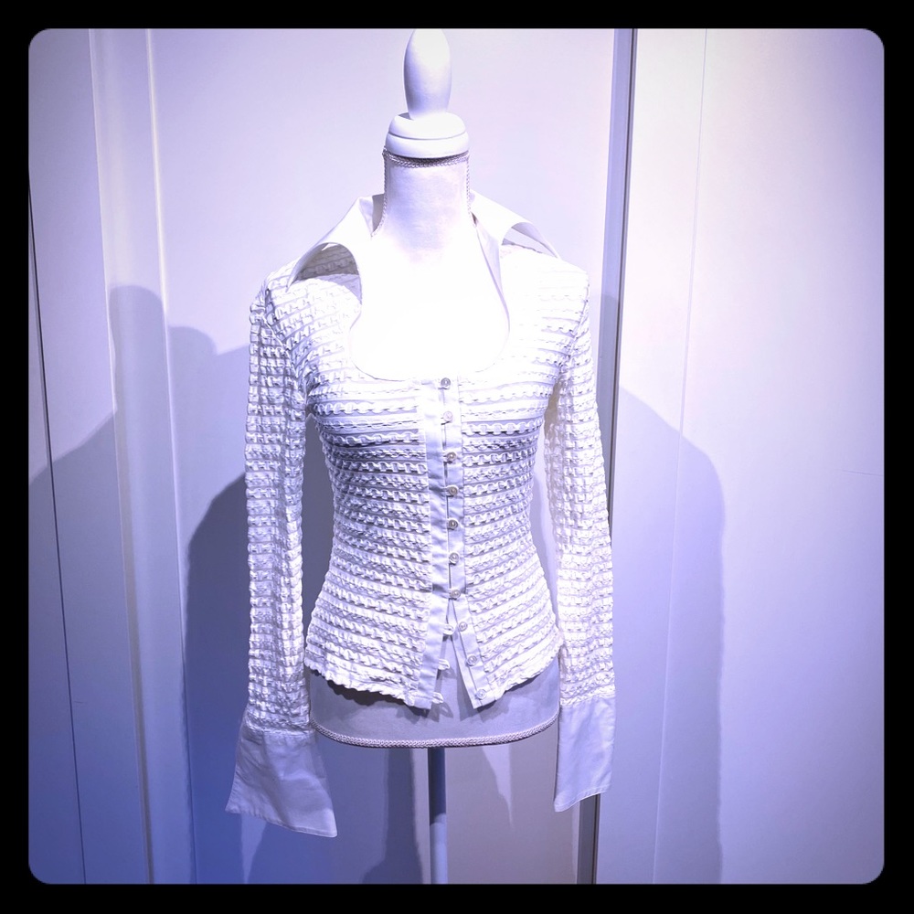 Rayure Paris fitted white blouse